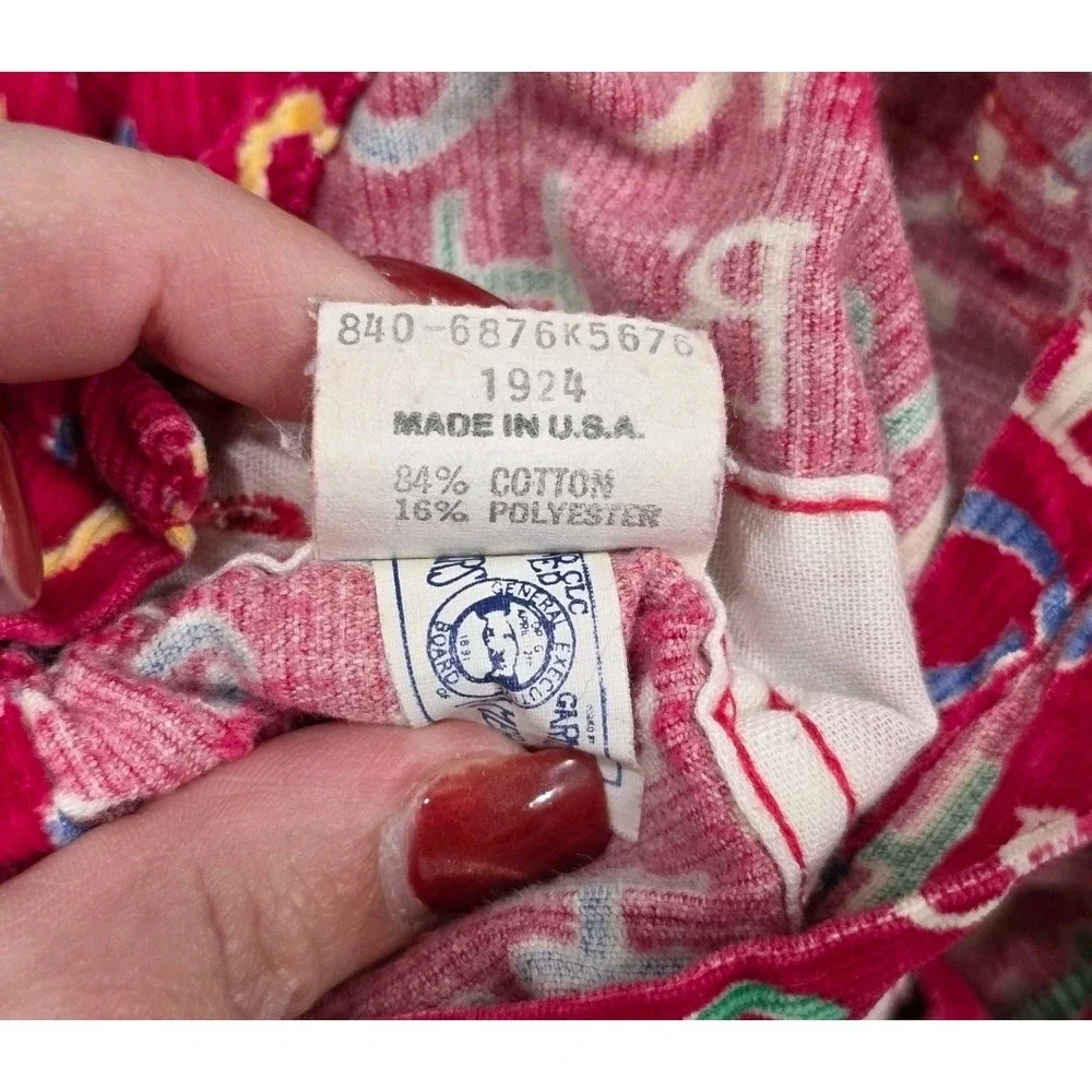Vintage OshKosh Bgosh Maroon Alphabet Corduroy Footed Overalls Vestbak USA 3-6M